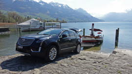 0018 08-04-2020 Sarnen, erstes Mal  Liberty Belle mit Cadillac einwassern