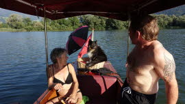 0123 09-08-2020 Abkühlung vor Steinen, Brigitte, Bella und Roli